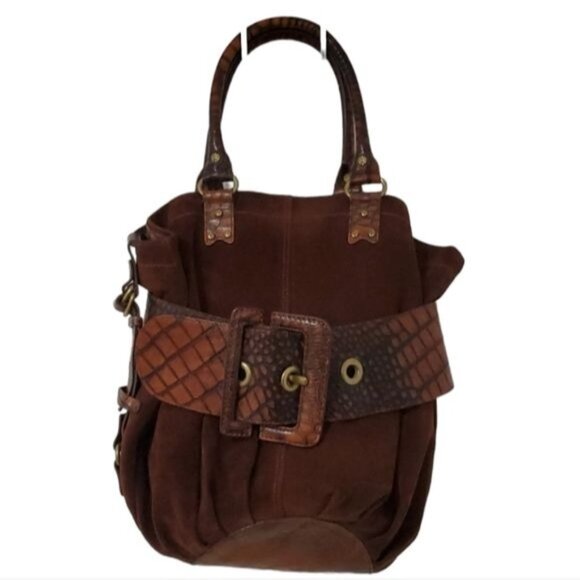 Cole Haan G Series Leather Reptile Embossed Bag Shoulder Tote Handbag WOMEN'S - Picture 2 of 16